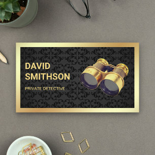 Svart Damask Privatdetektiv Detektiv Visitkort