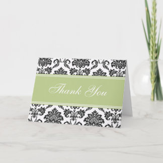 Svart Damask - tackkort