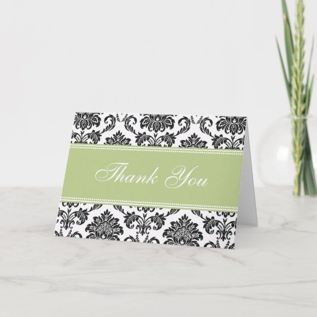 Svart Damask - tackkort (Framsida)