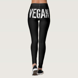 SVART DAMASKER "FÖR VEGAN" LOGOTYP LEGGINGS