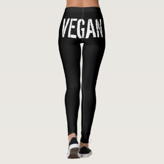 SVART DAMASKER "FÖR VEGAN" LOGOTYP LEGGINGS