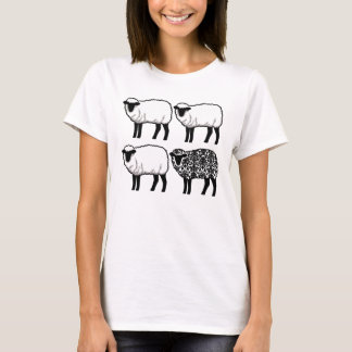 Svart damastast får t-shirt