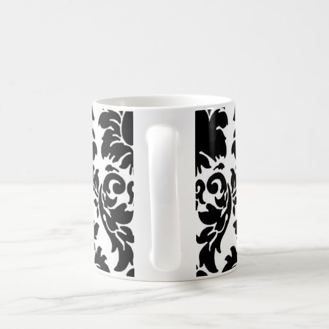 Svart damastast kaffeTeamugg/kopp Kaffemugg (Handtag)