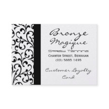 Svart damastast kort för lojalitet för affärskund