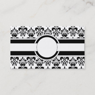 Svart damm och monogram visitkort
