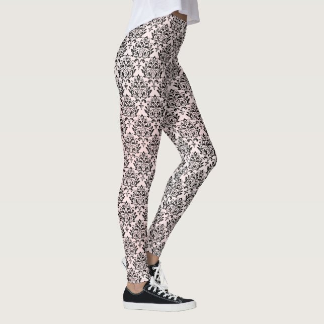 Svart dämpare på ljus rosa färgton leggings (Höger)