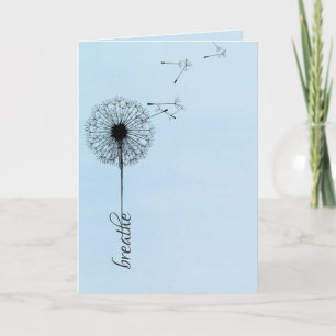 Svart dandelion-andningsinspiration kort