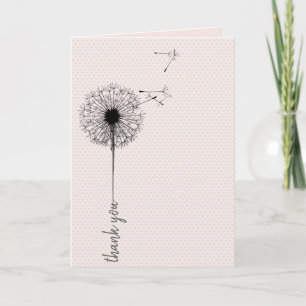 Svart dandelion-tack på hjärtat kort