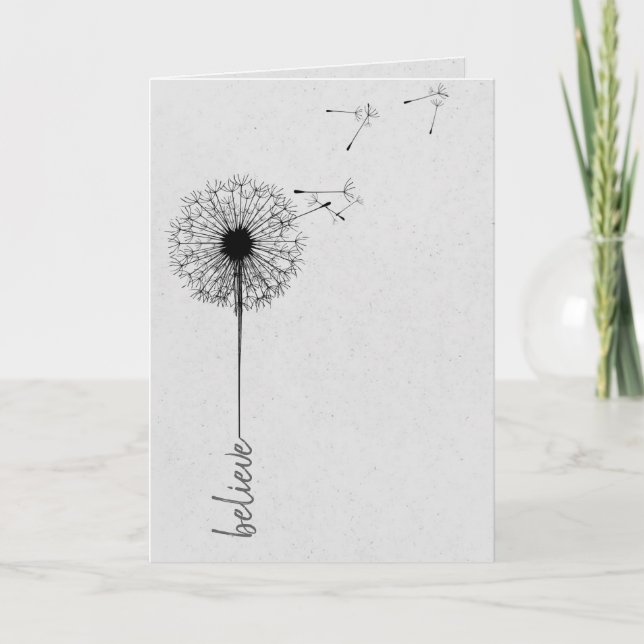 Svart dandelion, tro inspiration kort (Framsida)