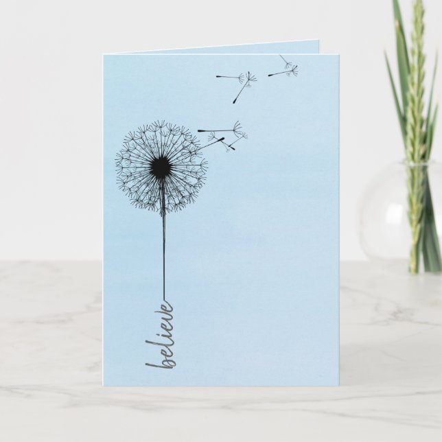 Svart dandelion, tro inspiration kort (Framsida)