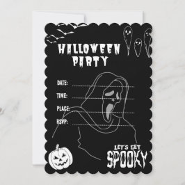 Svart deadly Halloween fest inbjudan