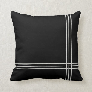 Svart Deco vitrand Kudde