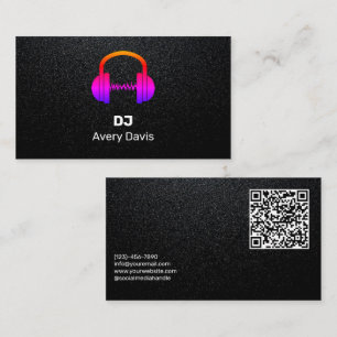 Svart Deejay DJ Musik Beat Professionell Visitkort