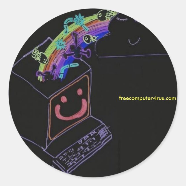 svart dekal runt klistermärke (Framsida)