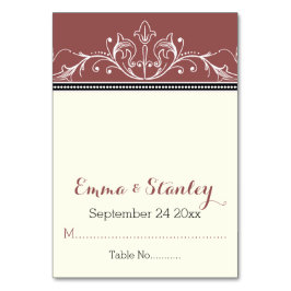 Svart dekorationskort för gräns marsala bordsnummer