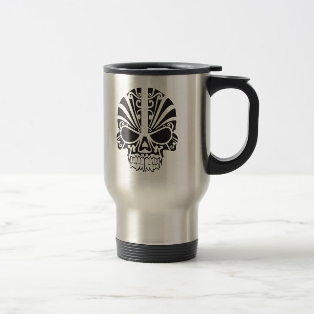 Svart dekorativ grafisk design med skal resemugg (Höger)
