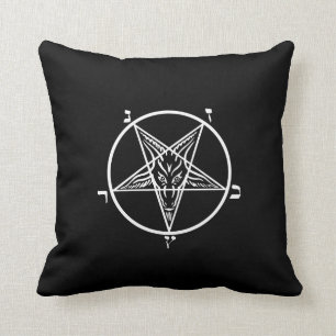 Svart dekorativ kudde för metall SATAN Baphomet