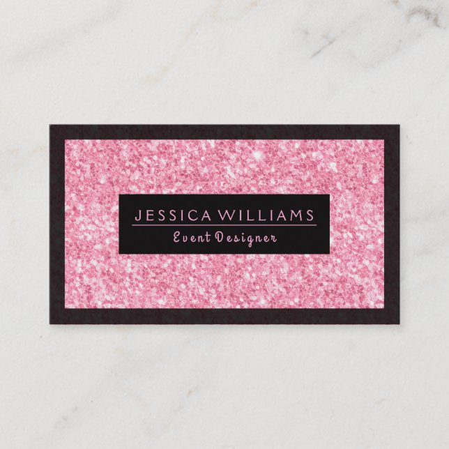 Svart dekorfärg för lätt Glitter-utskrift Visitkort (Framsida)