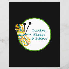 Svart delningssida Knitting Mönster Binder Infoga