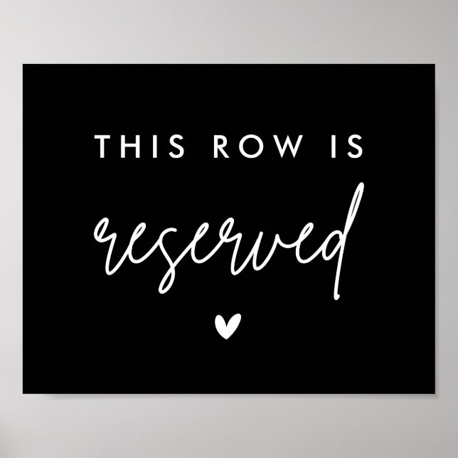 Svart Den här raden är reserverad stol reserverad  Poster (Framsidan)