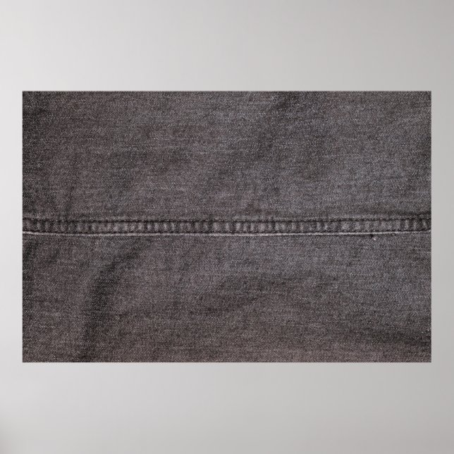 Svart denim-väv. Mode, struktur och bakgrundsgrupp Poster (Framsidan)