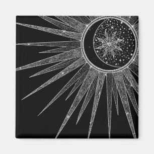 Svart design för elegant vid Sol Måne Mandala Si Magnet
