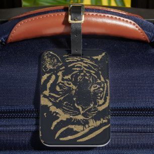 Svart design för guld Tiger Bagagebricka
