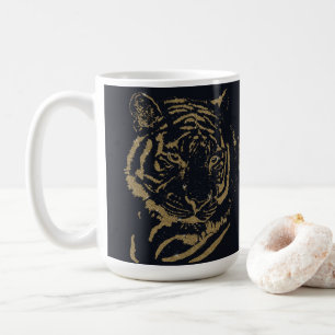 Svart design för guld Tiger Kaffemugg