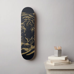 Svart design för guld Tiger Mini Skateboard Bräda 18,5 Cm