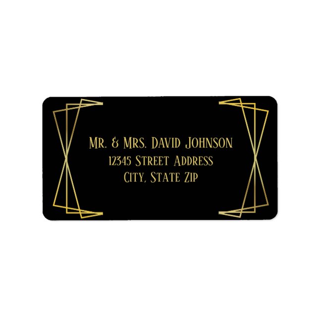 Svart design för mellanMod - adressetikett (Framsidan)