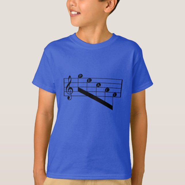 Svart design för musiker Treble Clef Peace Notes Tröja (Framsida)