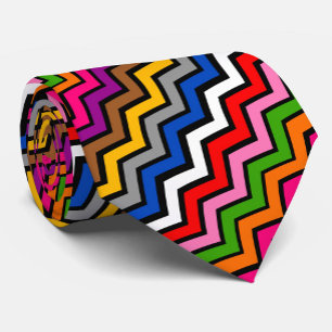 Svart design med flera färgade Zigzag Chevron Slips