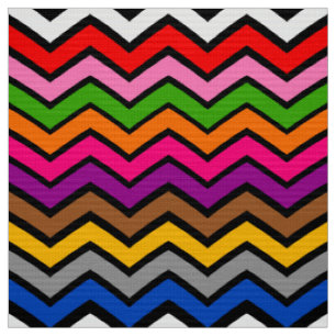 Svart design med flera färgade Zigzag Chevron Tyg