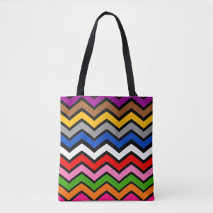 Svart design med flera färgade Zigzag Chevron Tygkasse