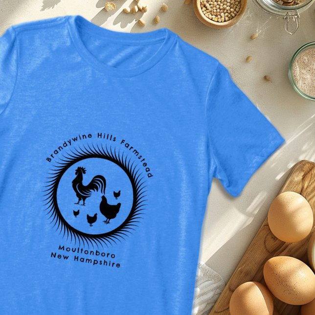 Svart design med text i tupp-chattar t shirt (Skapare uppladdad)