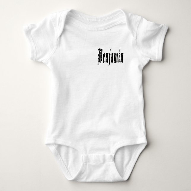 Svart designat Benjamin-namn,  T Shirt (Framsida)