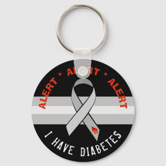Svart diabetes Alert Nyckelring Awareness Ribbon