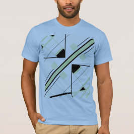 Svart diagonal Rand MCM-inspirerad Abstrakt T Shirt