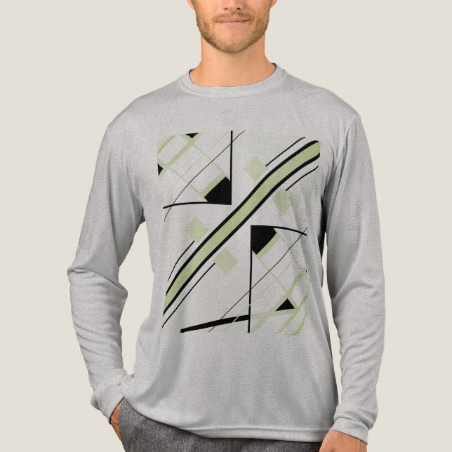 Svart diagonal Rand MCM-inspirerad Abstrakt T Shirt (Framsida)