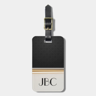Svart Diamantplattor Band Monogram Bagagebricka