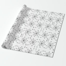 Svart Diamond Burst Wrapping Papper Presentpapper
