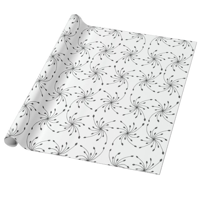 Svart Diamond Burst Wrapping Papper Presentpapper (Utrullad)