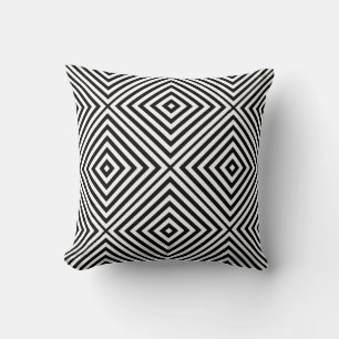 Svart Diamond Chevron Kudde