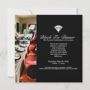 Svart Diamond Jubilee Banquet Dinner-inbjudan Inbjudningar