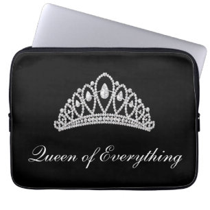 Svart Diamond Tiara Drottning av Allt Bärbar Dator Laptop Fodral