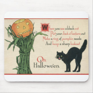Svart dikt för kattHalloween vintage Musmatta