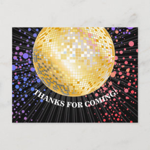 SVART, DISCO PARTY, DANCE, BIRTHDAY TACK DIG CARD VYKORT