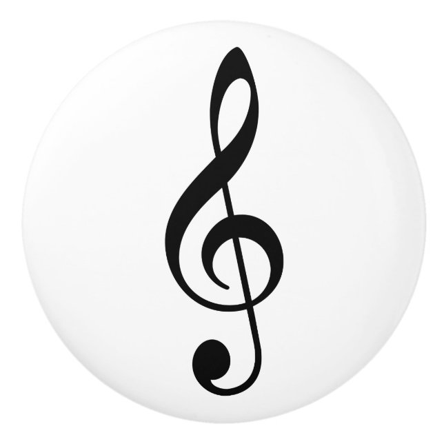 Svart diskantnyckel musik symbol notskrift knopp (Framsidan)