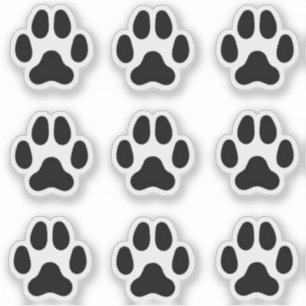 Svart djurspår i Small Hund Tass avtryck Klistermärken