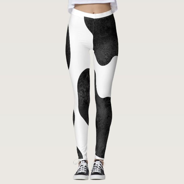 Svart djurtyp, punkt på vit bakgrundsdesign leggings (Framsida)